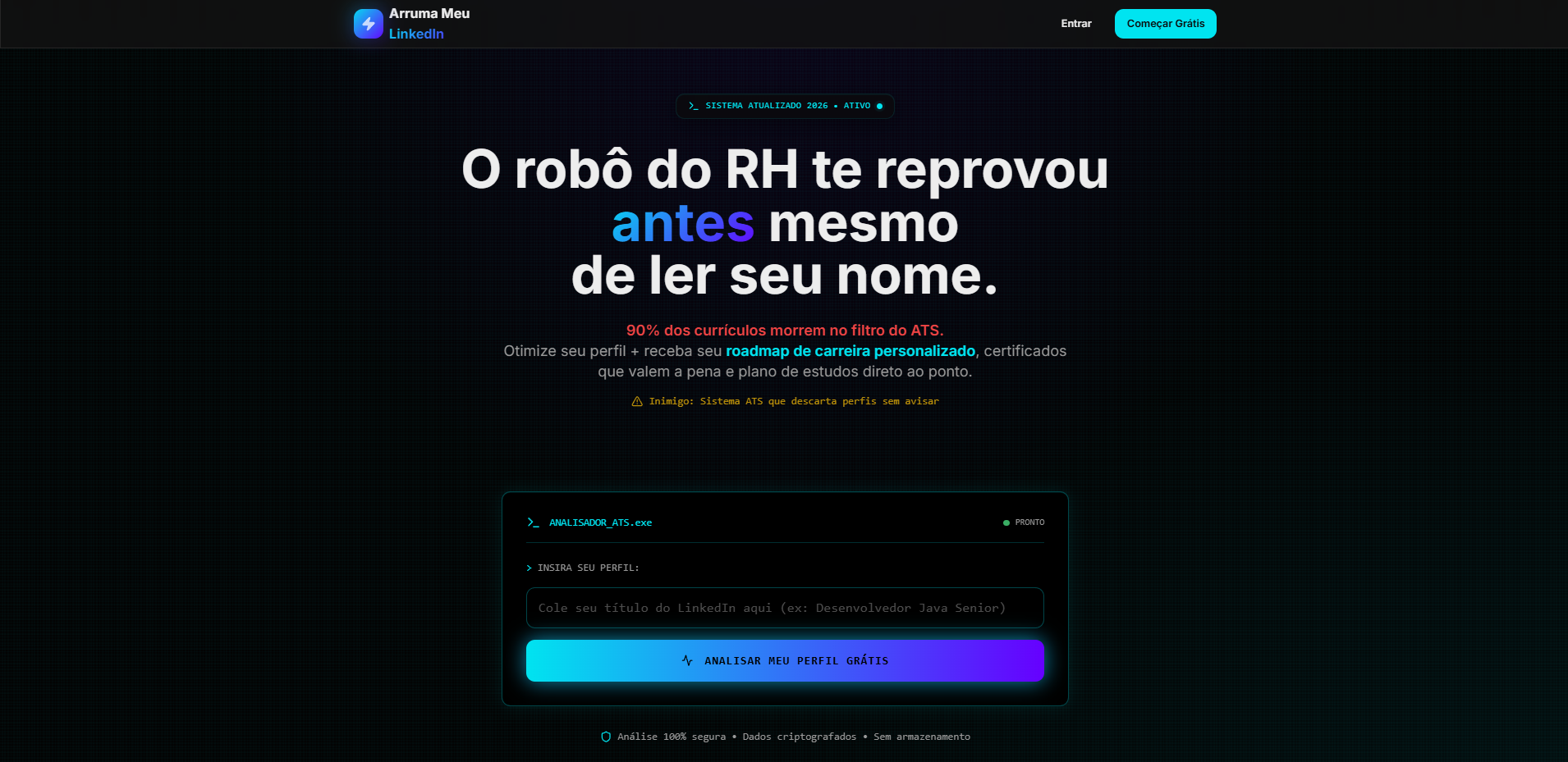 Preview do projeto Arrume Meu LinkedIn